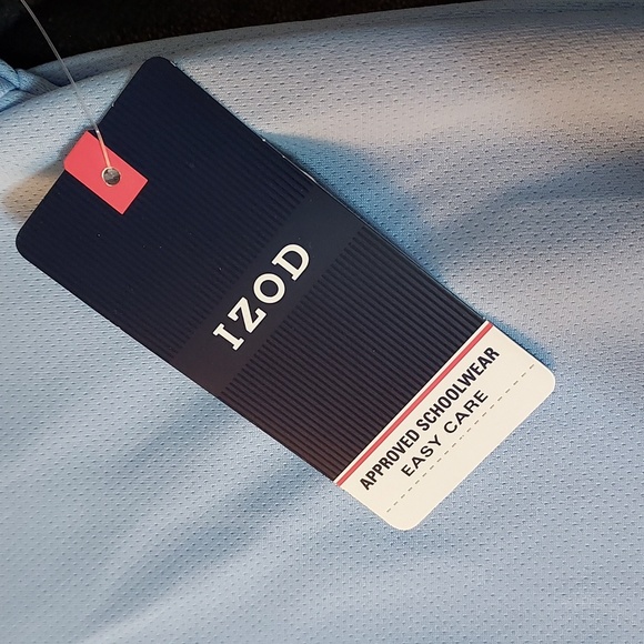 Girls Izod School Uniform Short Sleeve Polo Shirt - Light Blue - Picture 4 of 7